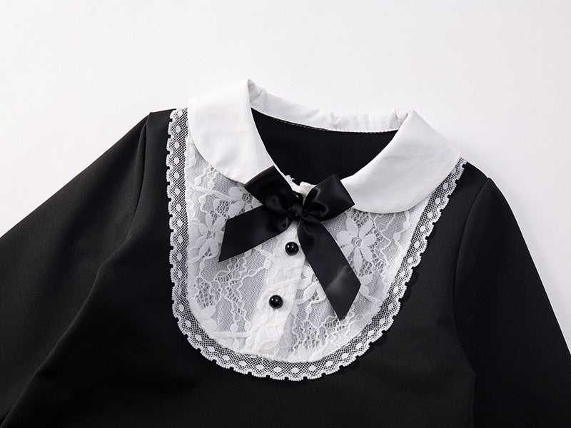 Girl's Tweed Long Sleeve Dress