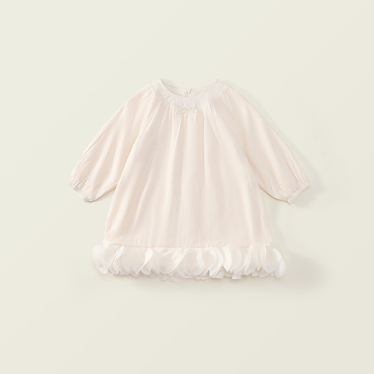 Girl's Solid Color Long Sleeve Dress