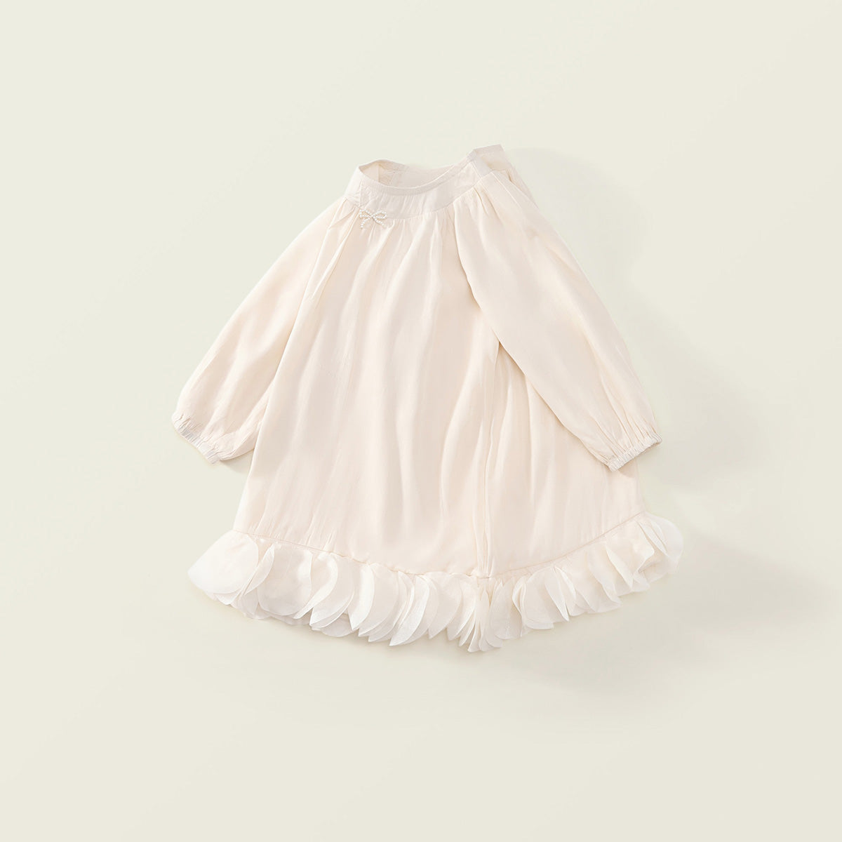 Girl's Solid Color Long Sleeve Dress