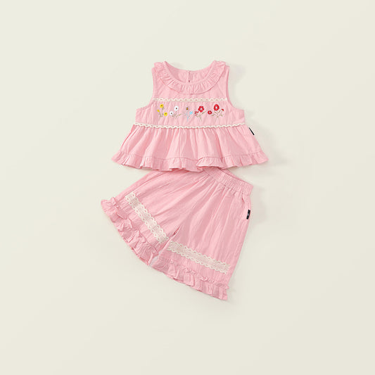 Girl's Pink Sleeveless Set