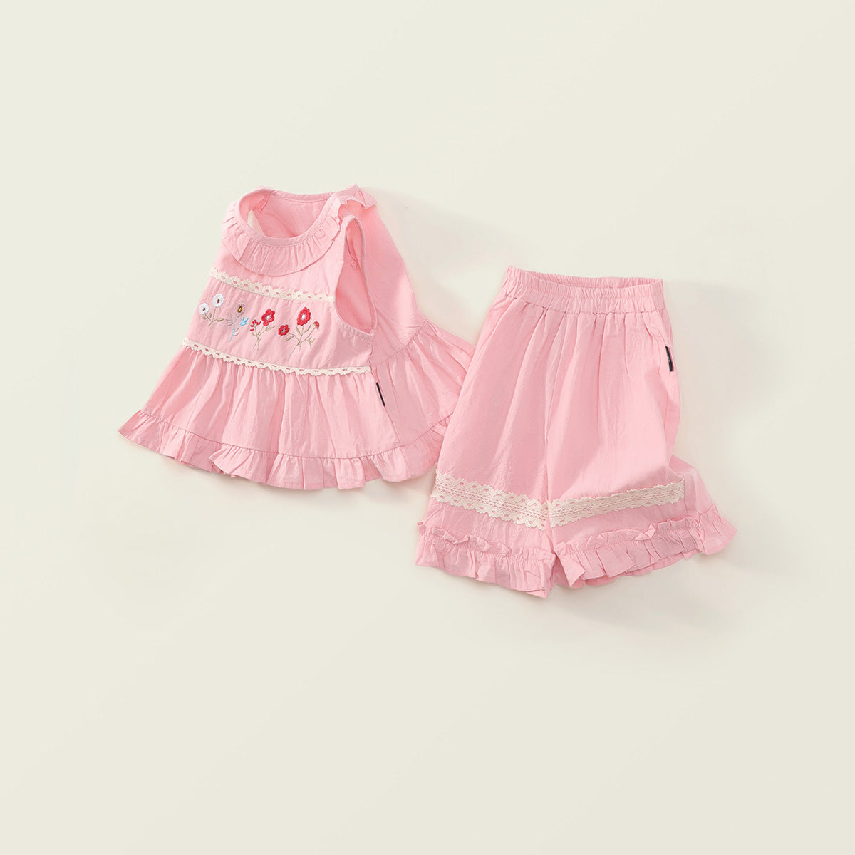 Girl's Pink Sleeveless Set