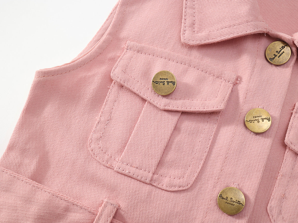 Girl's Pink Utility Sundress