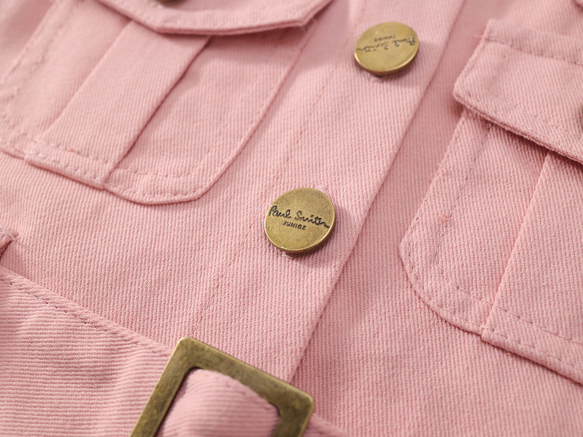 Girl's Pink Utility Sundress