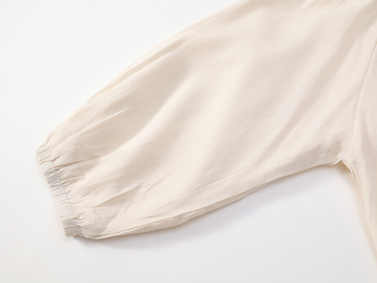 Girl's Solid Color Long Sleeve Dress