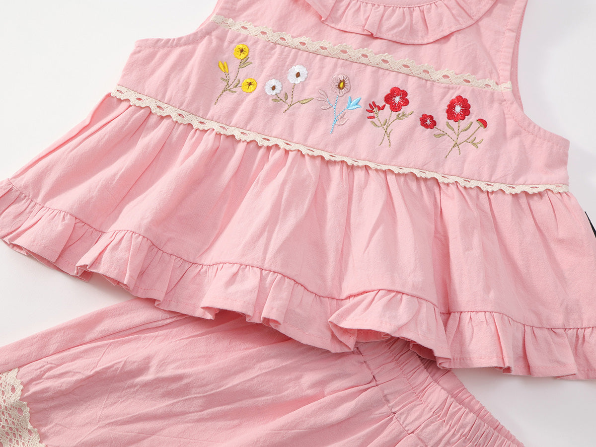 Girl's Pink Sleeveless Set