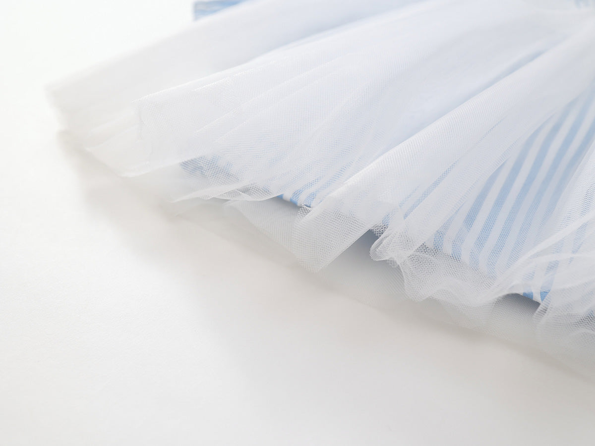 Girl's Blue Lapel Dress