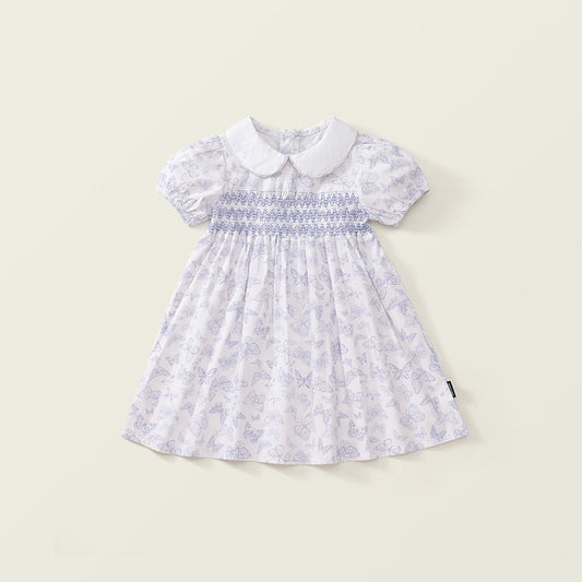 Girl's Butterfly Smocked Dress