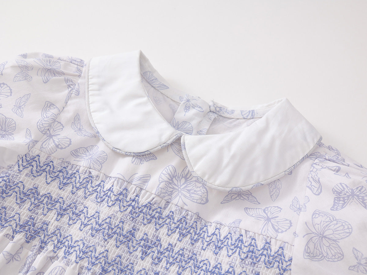 Girl's Butterfly Smocked Dress