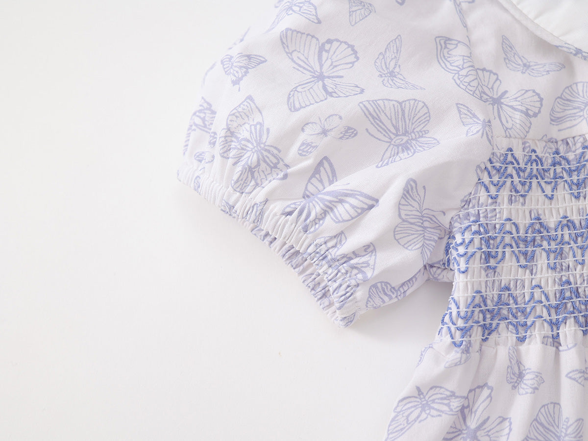 Girl's Butterfly Smocked Dress