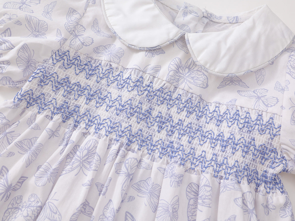 Girl's Butterfly Smocked Dress