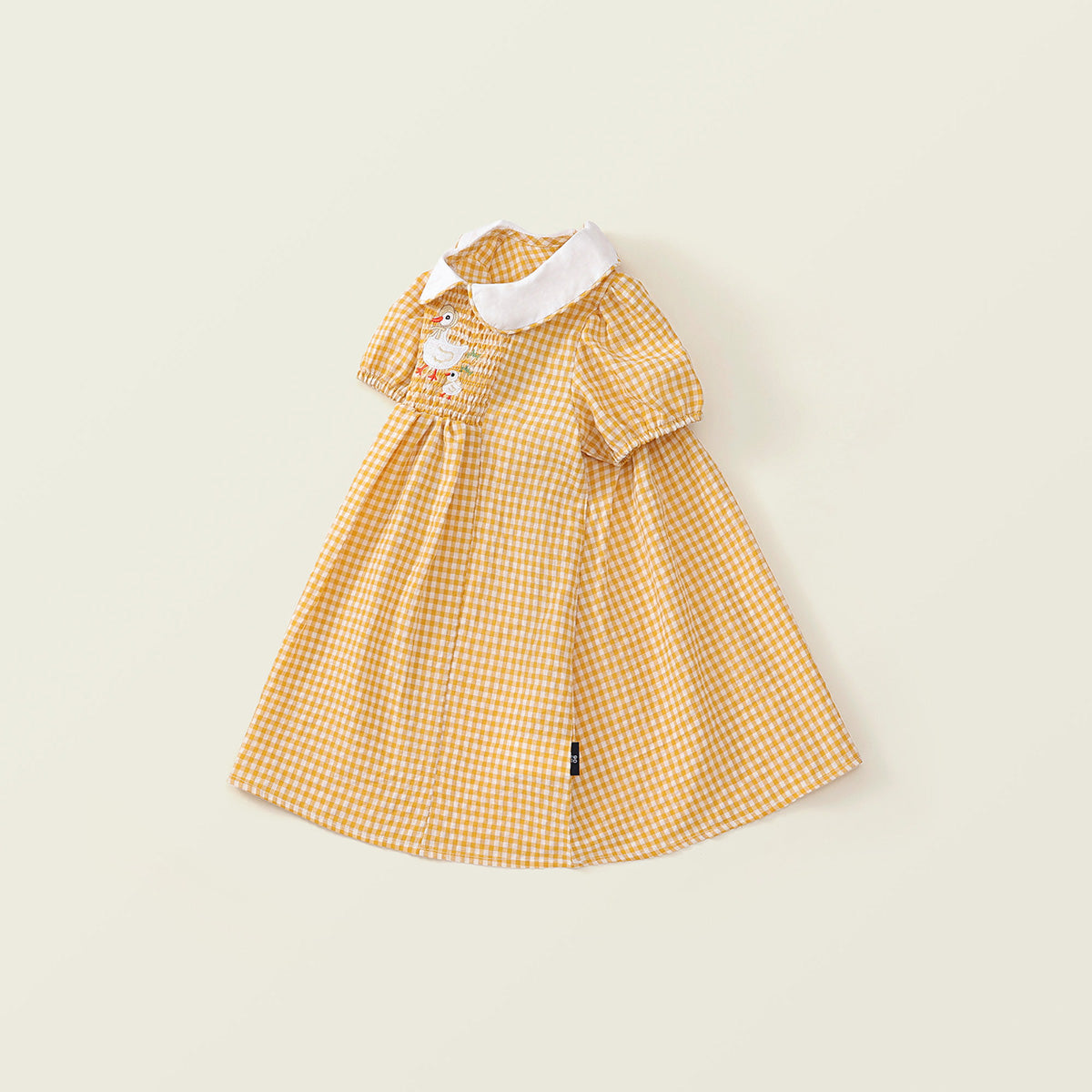 Girl's Yellow Gingham Smock Dress