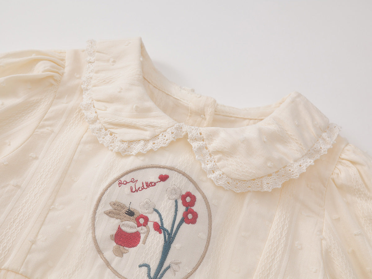 Girl's Embroidered Tulle Dress-K5135587