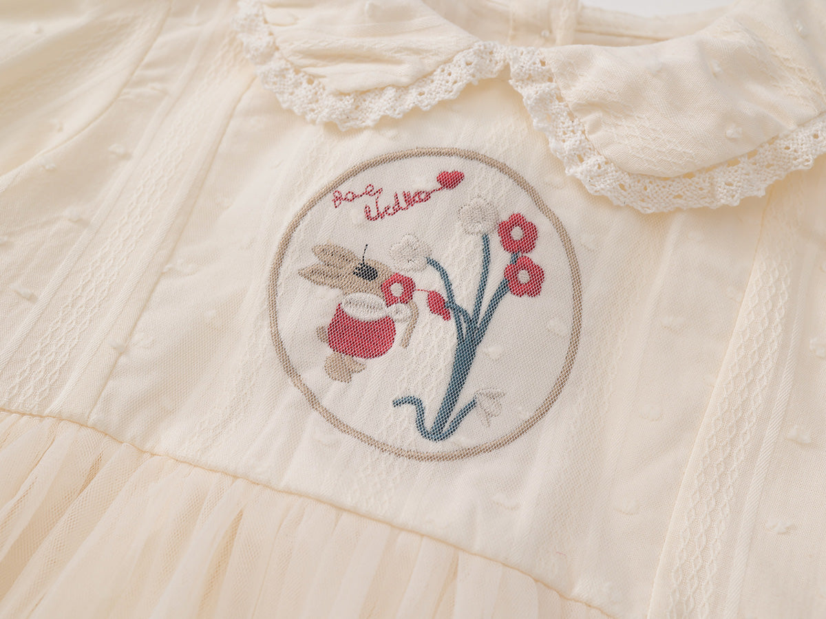 Girl's Embroidered Tulle Dress-K5135587