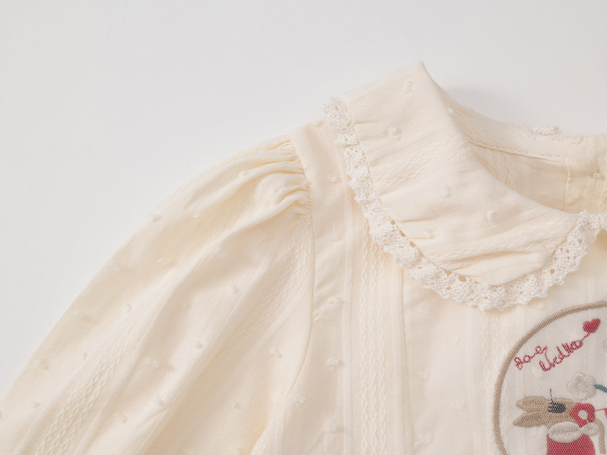 Girl's Embroidered Tulle Dress-K5135587