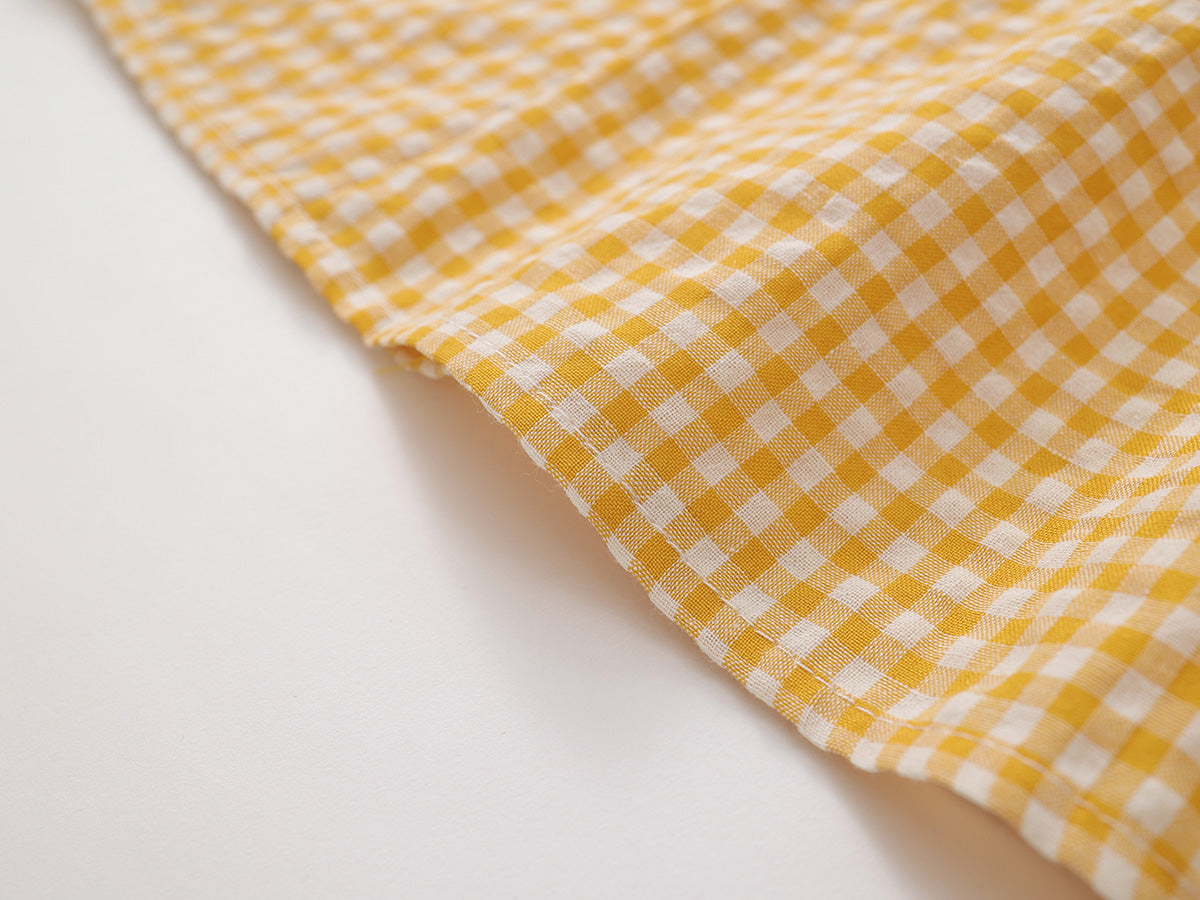 Girl's Yellow Gingham Smock Dress