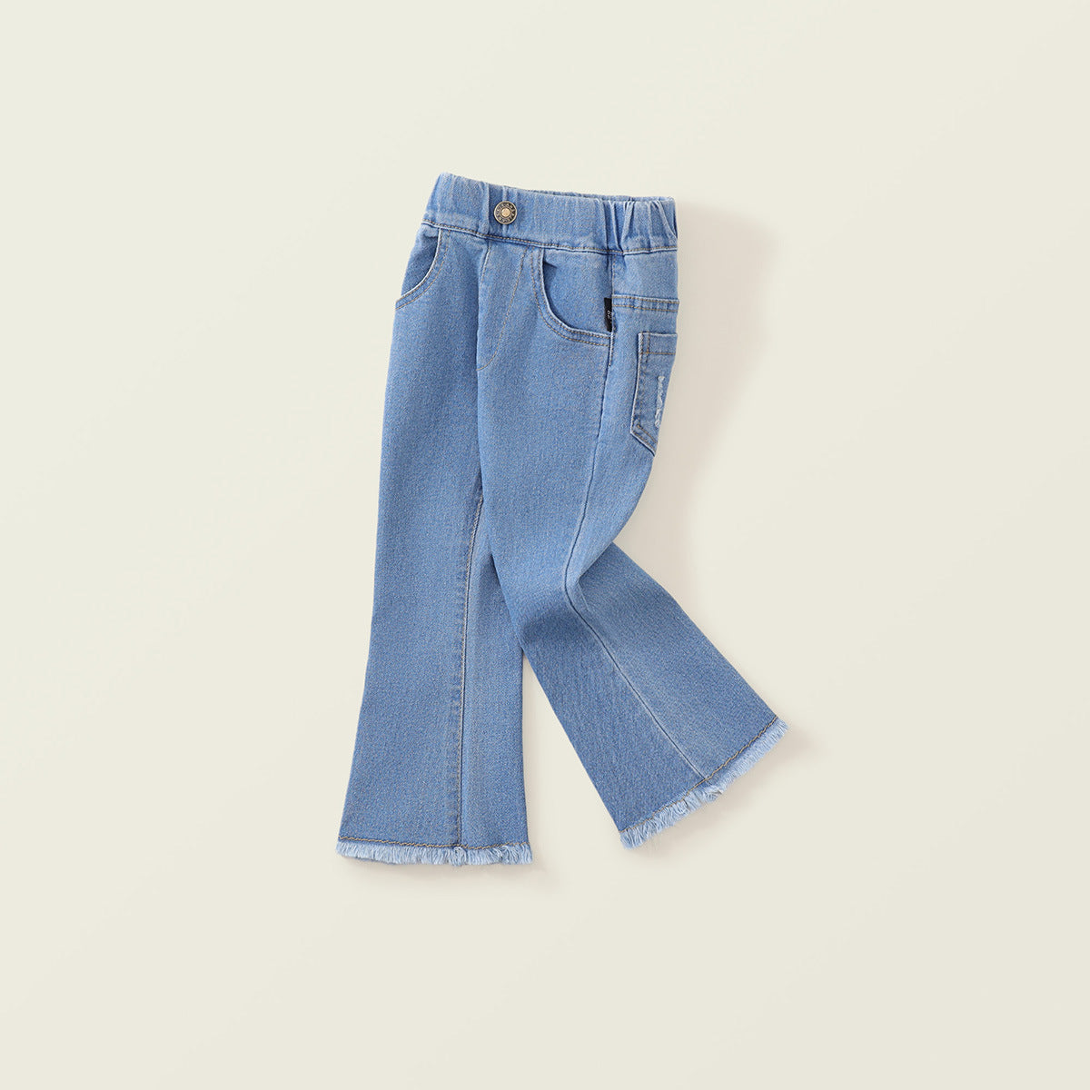 Girl's Fringed Elastic Stretch Jeans