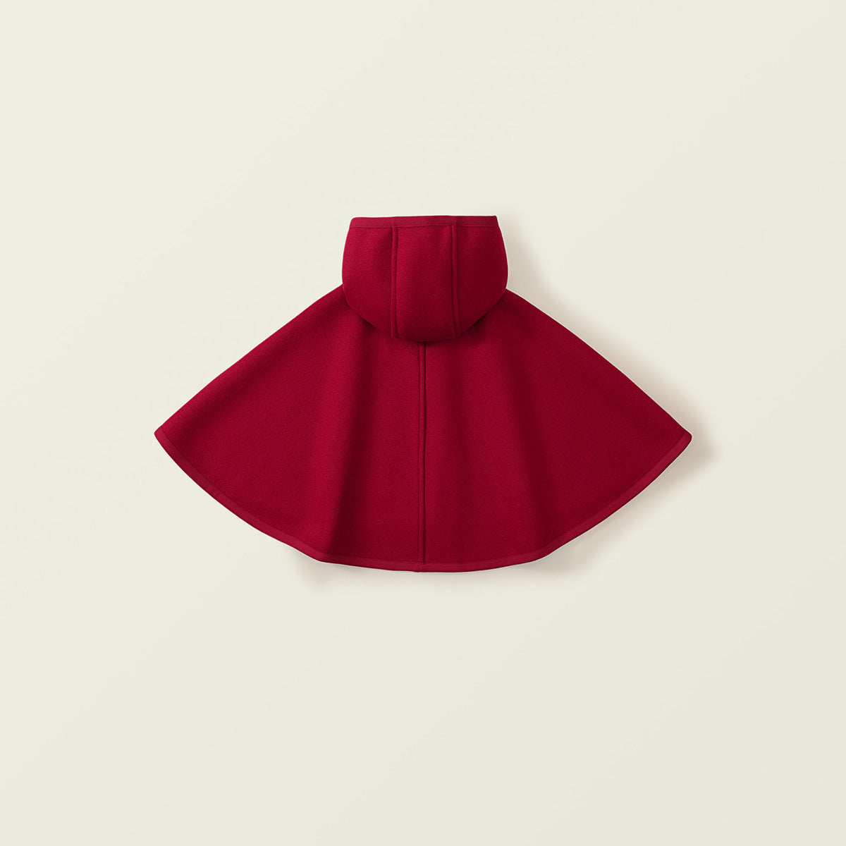 Girl's Woolen Thickened Red Cape Coat