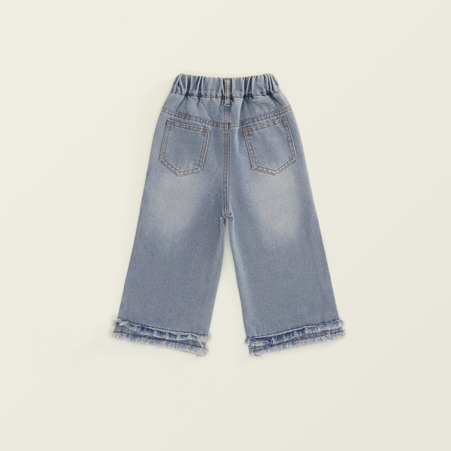 Girls Fringed Straight-Leg Jeans