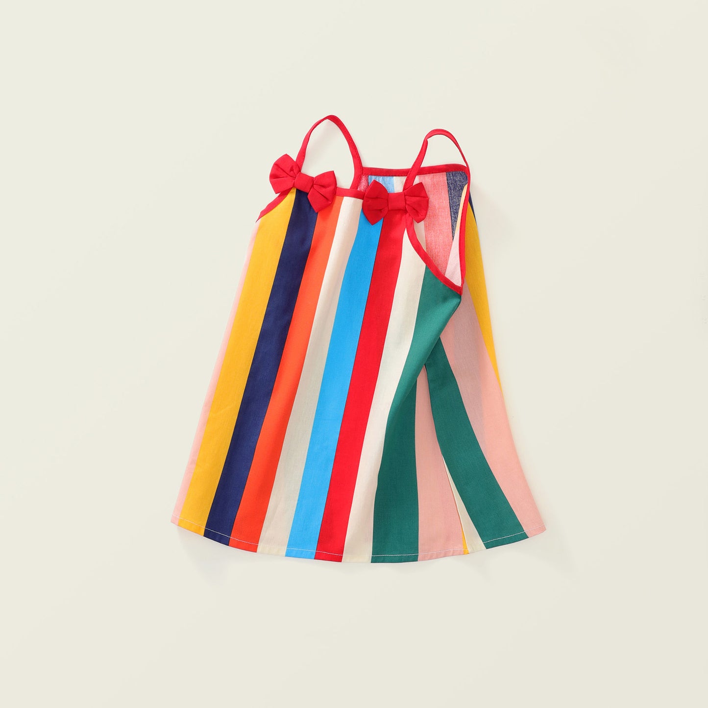 Girl's Colorful Striped Suspender Dress