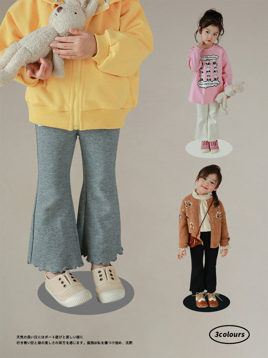 Girl's Autumn New Solid Flare Pants
