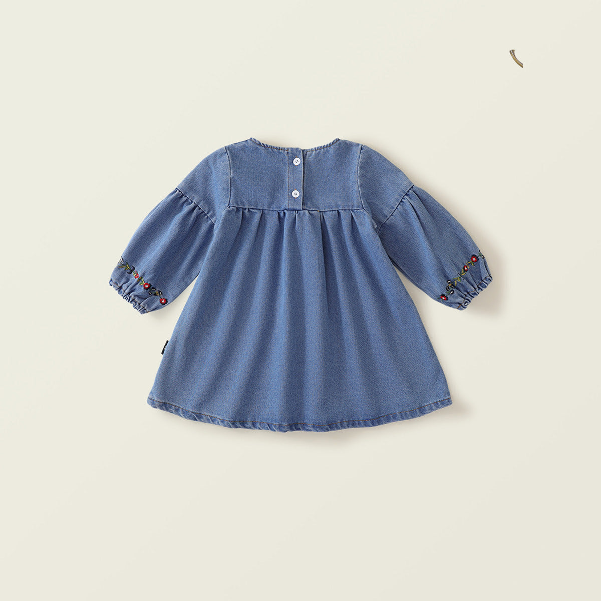 Girl's Ethnic Embroidered Denim Dress