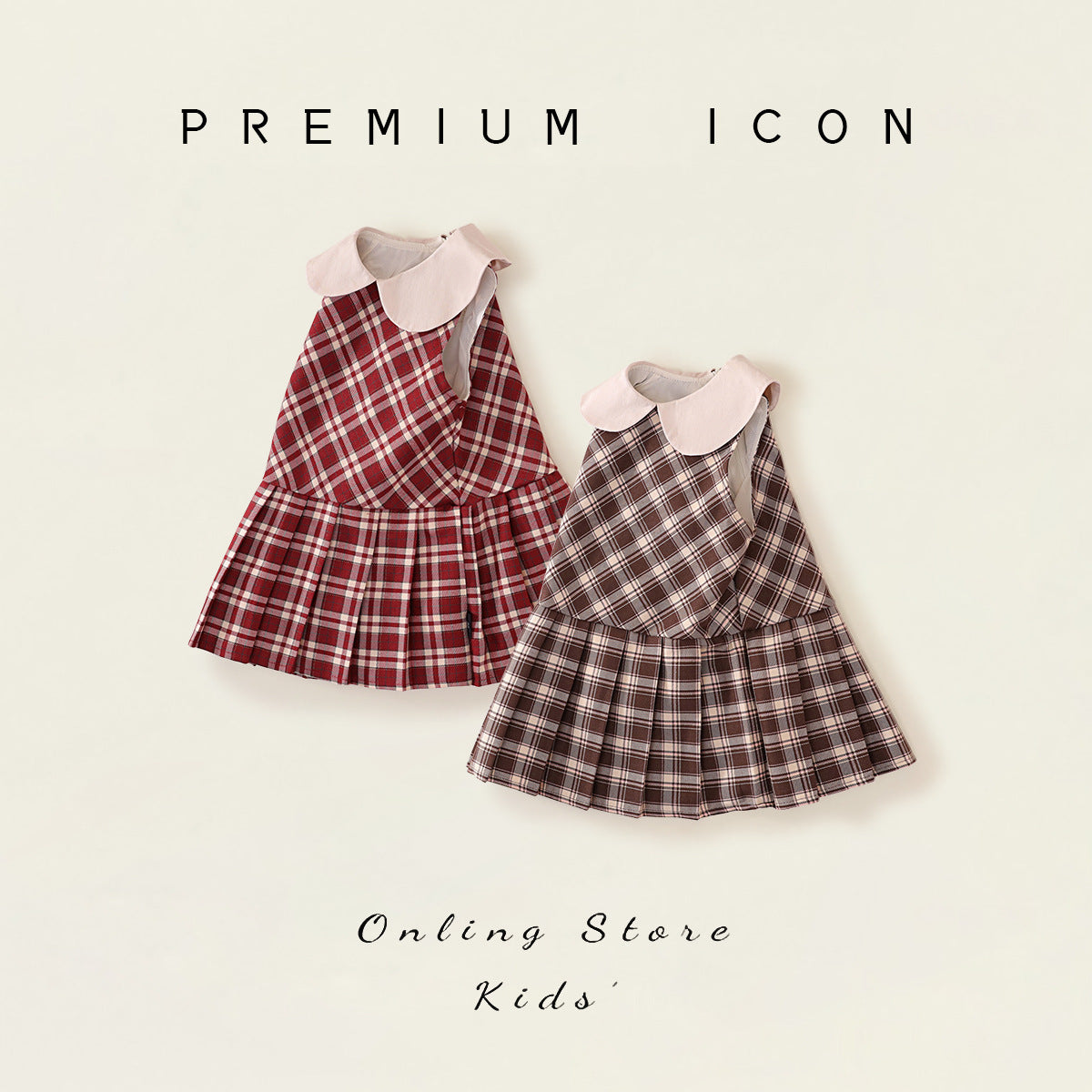 Girl's Plaid Pinafore Dress