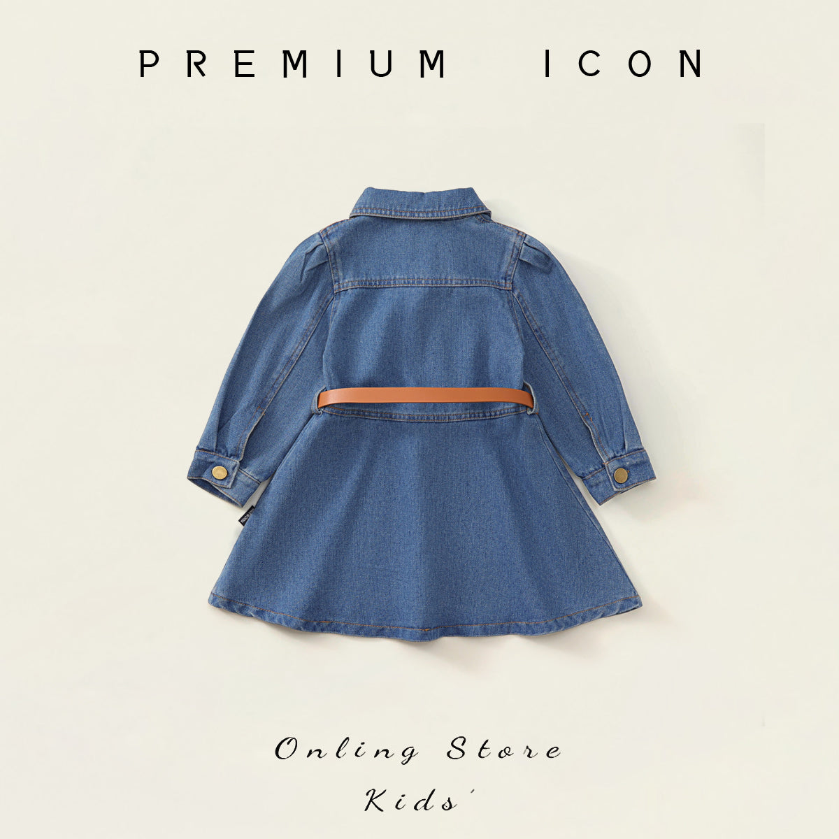 Girl's Denim Dress with Belt