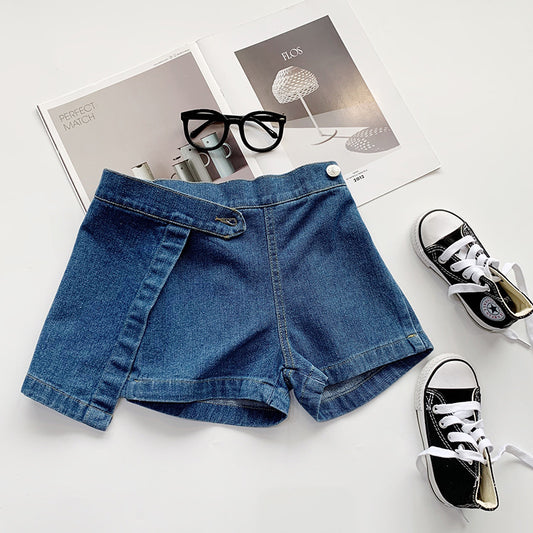 Girls' Summer New Denim Skirt-Shorts
