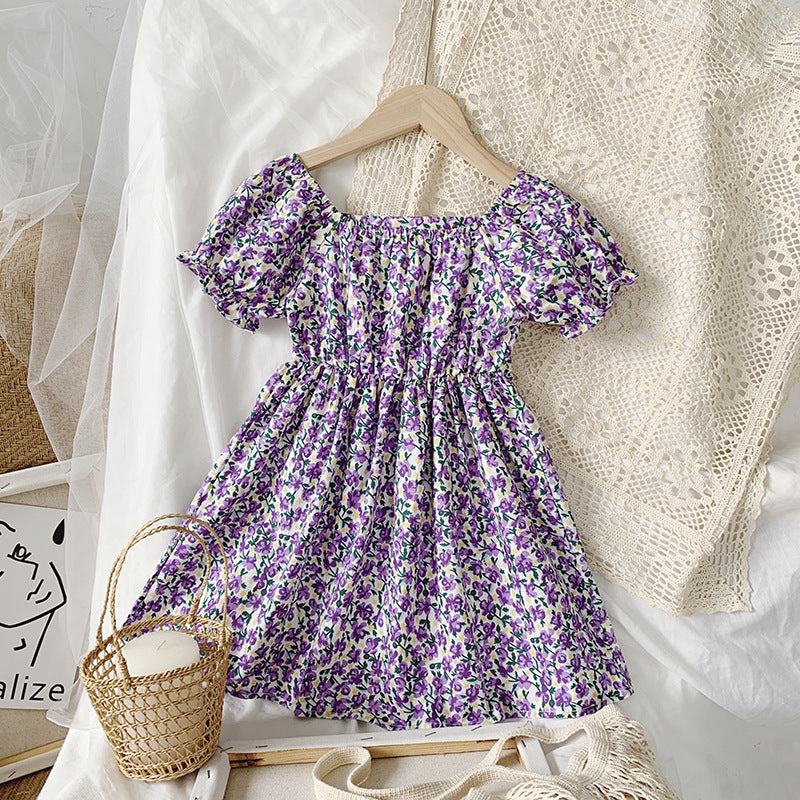 Girls' Country Princess Dress with Floral Print