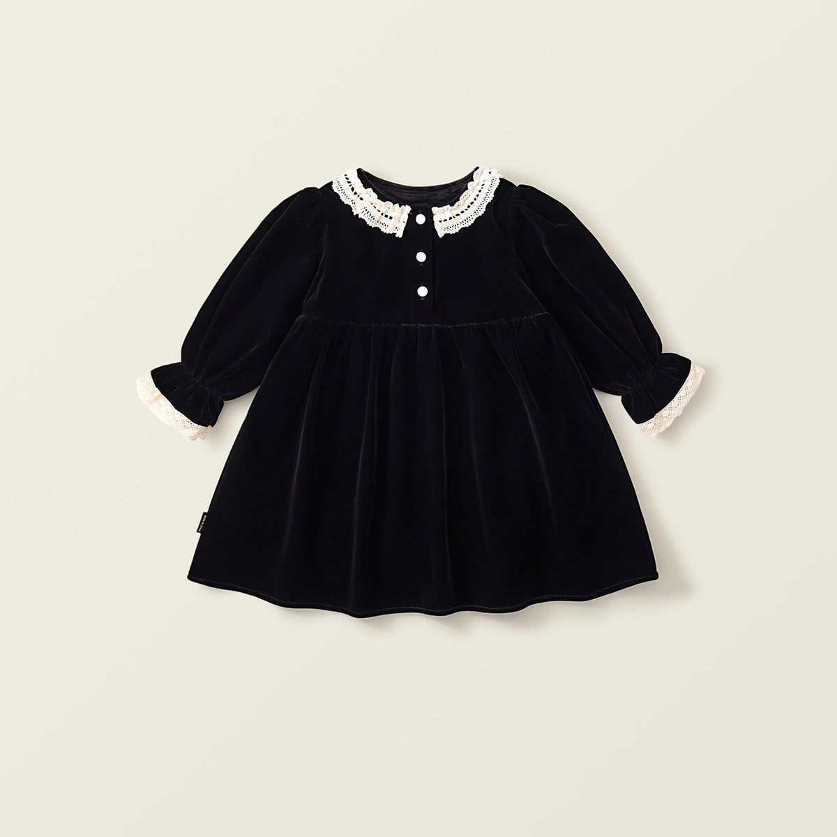 Girl's Velvet Long-Sleeve Princess Dress