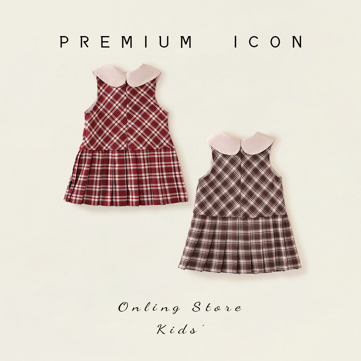 Girl's Plaid Pinafore Dress