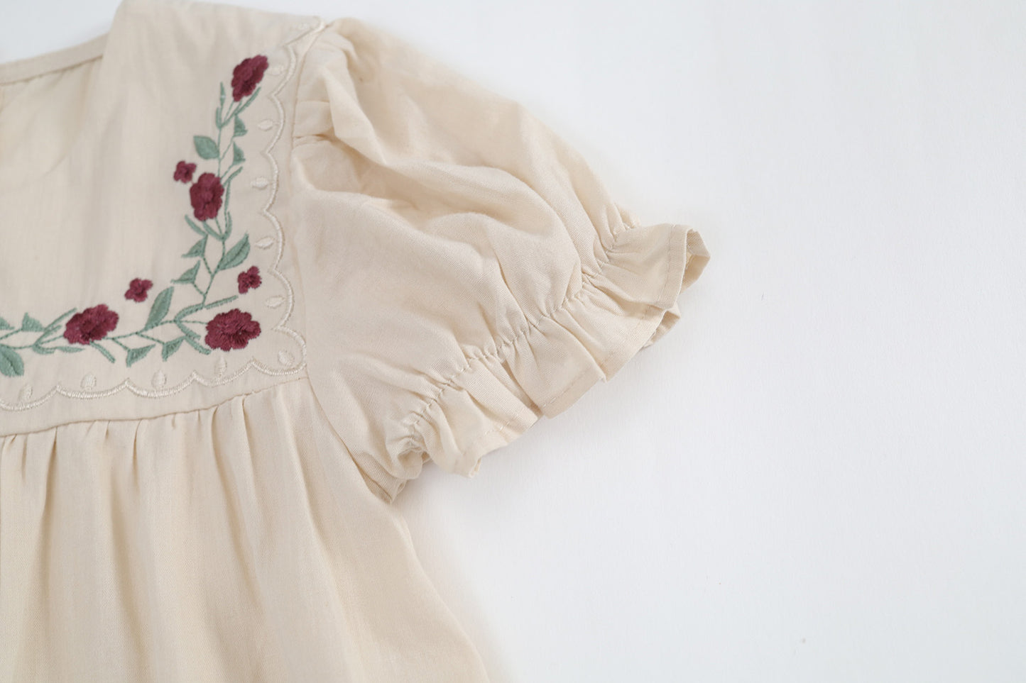 Girls French Embroidered Floral Dress