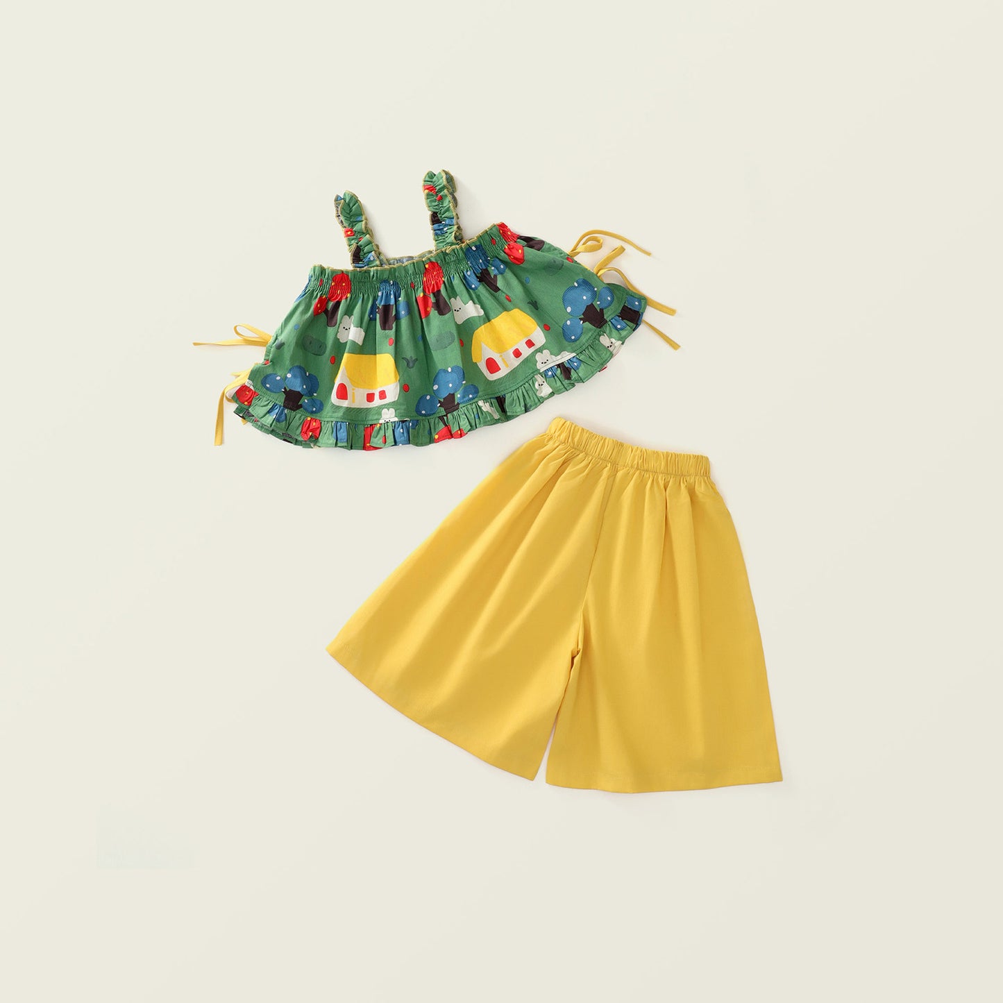 Girl's Summer Tank Top & Cropped Pants Set K4124904