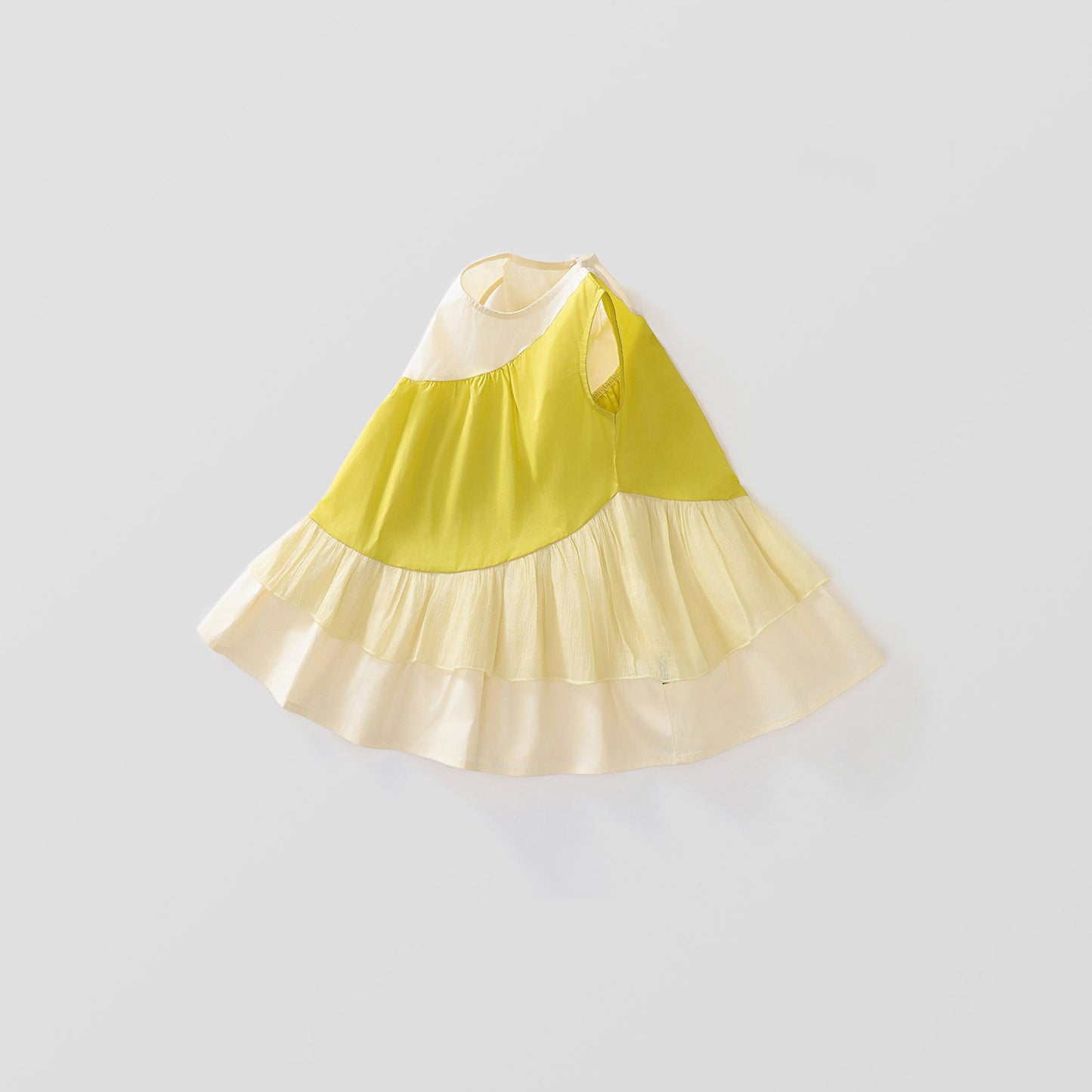 Girls Sleeveless Cotton Patchwork Dress