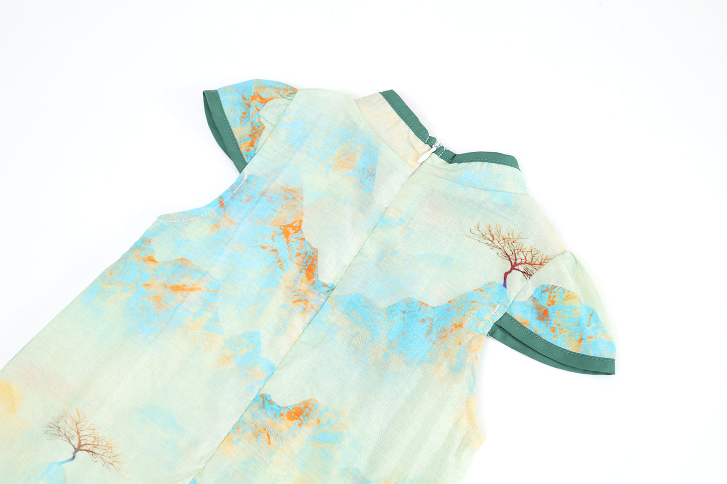 Girls Chinese Style Short Sleeve Dress