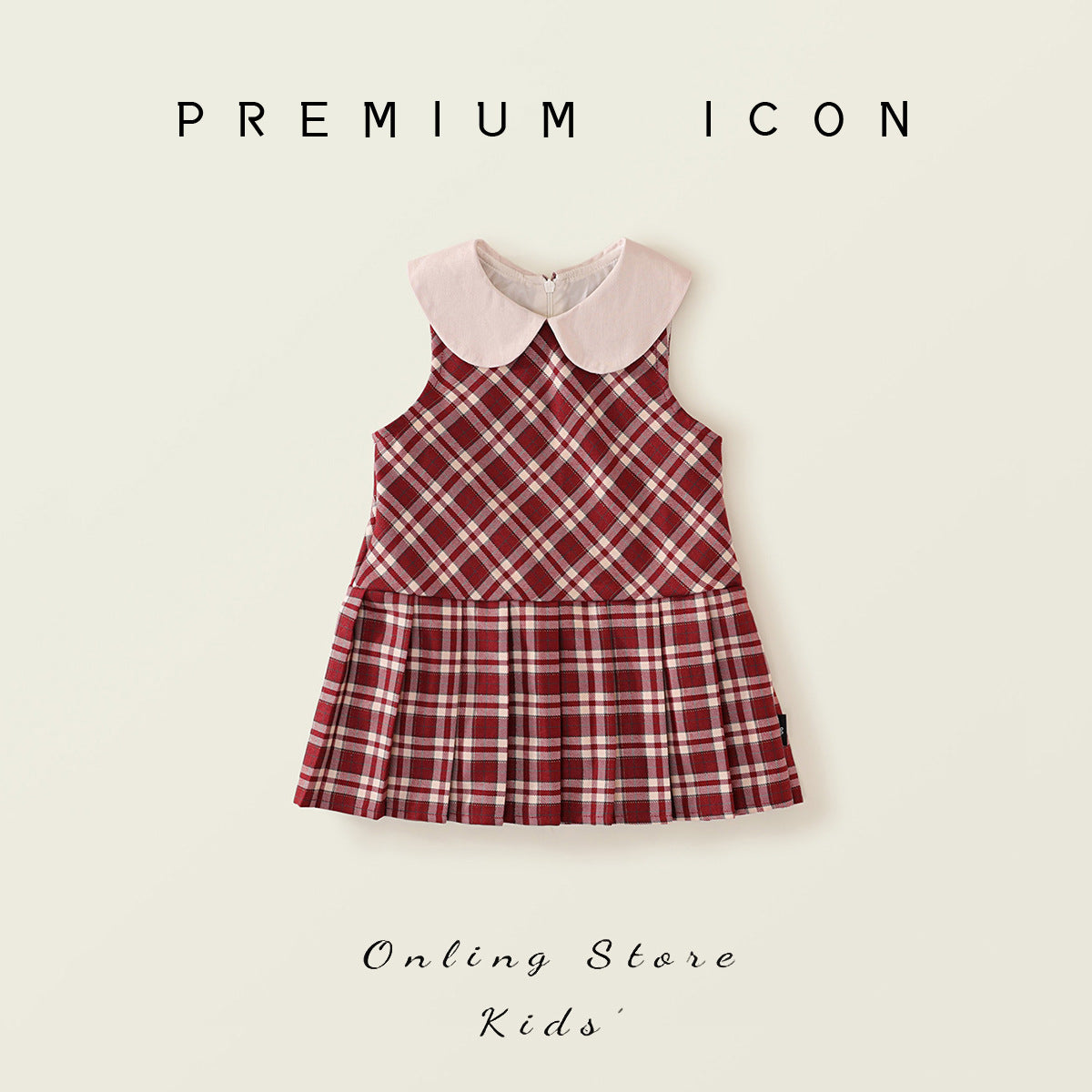 Girl's Plaid Pinafore Dress