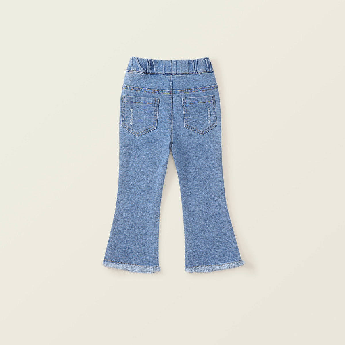 Girl's Fringed Elastic Stretch Jeans