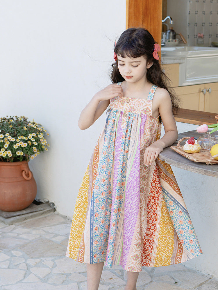 Girl's Spring/Summer Stripe Beach Dress