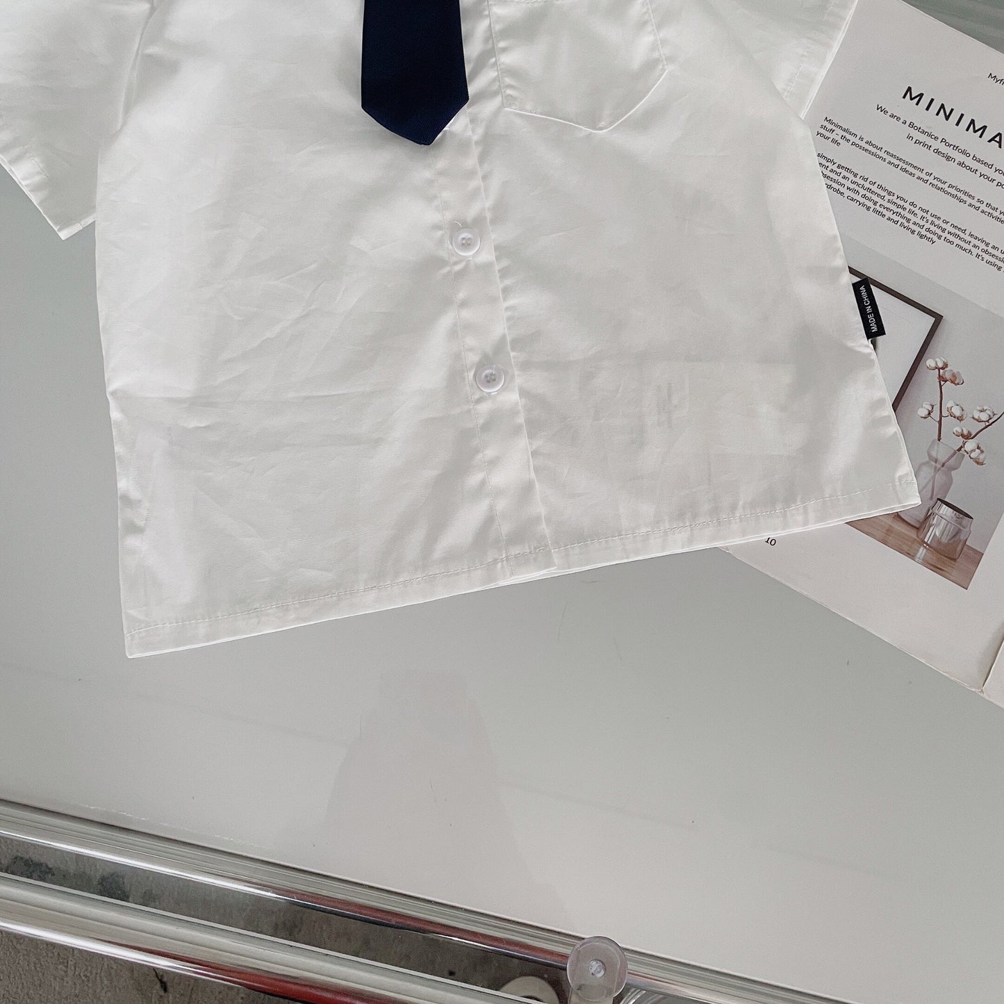 Girl's Autumn College Style Set - Long-Sleeve Shirt & Pleated Skirt