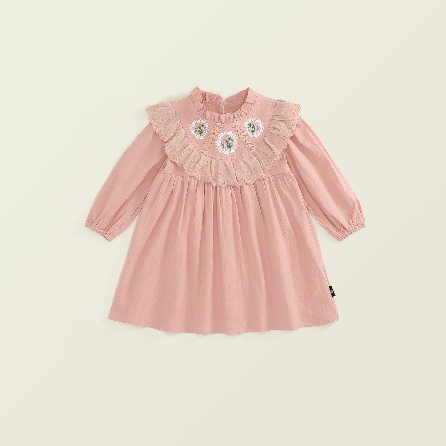Girls French Lace-Trimmed Princess Dress
