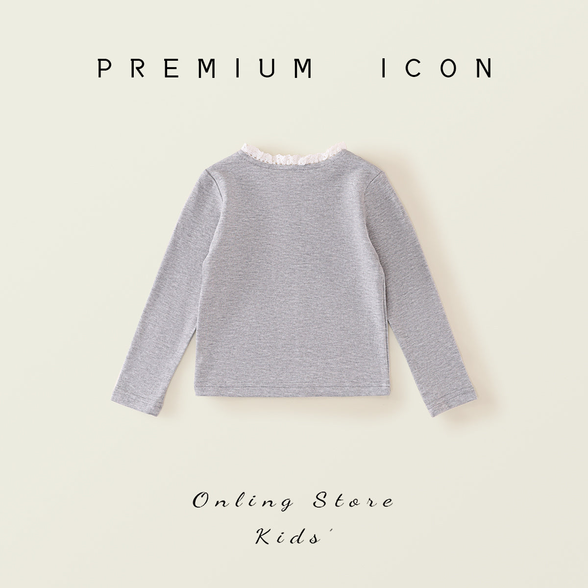 Girl's Lace Trim Long-Sleeve Top - 2025 Spring New Arrival