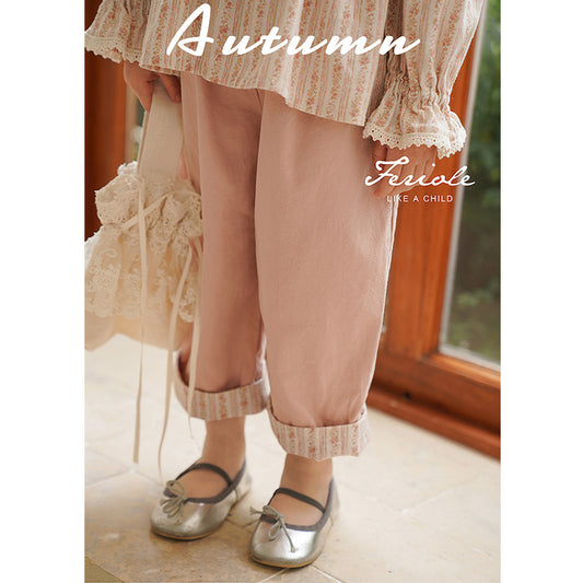Girl's Pastoral Pink Pants