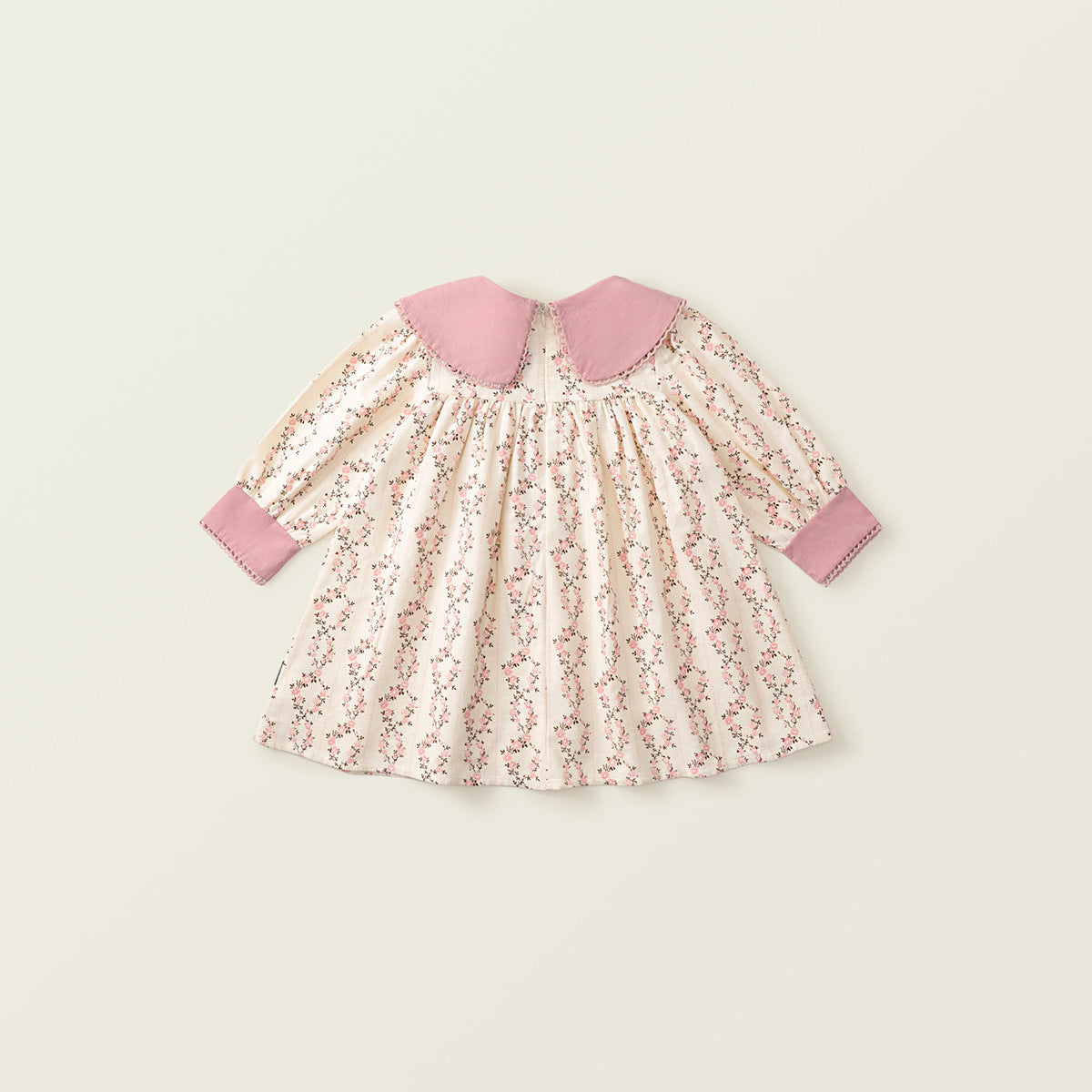 Girl's Countryside-Style Floral Long-Sleeve Dress