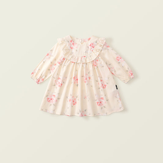 Girl's Floral Long-Sleeve Dress