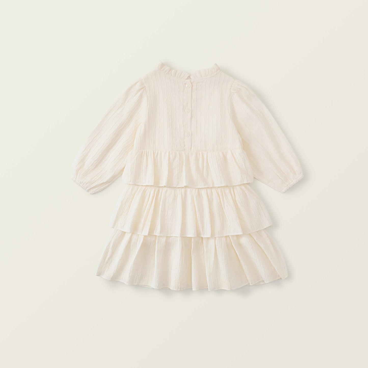 Girl's Ruffle Collar Long-Sleeve Chiffon Princess Dress