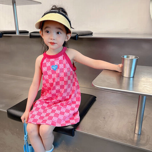 Girl's Summer New Pink Strapless Dress