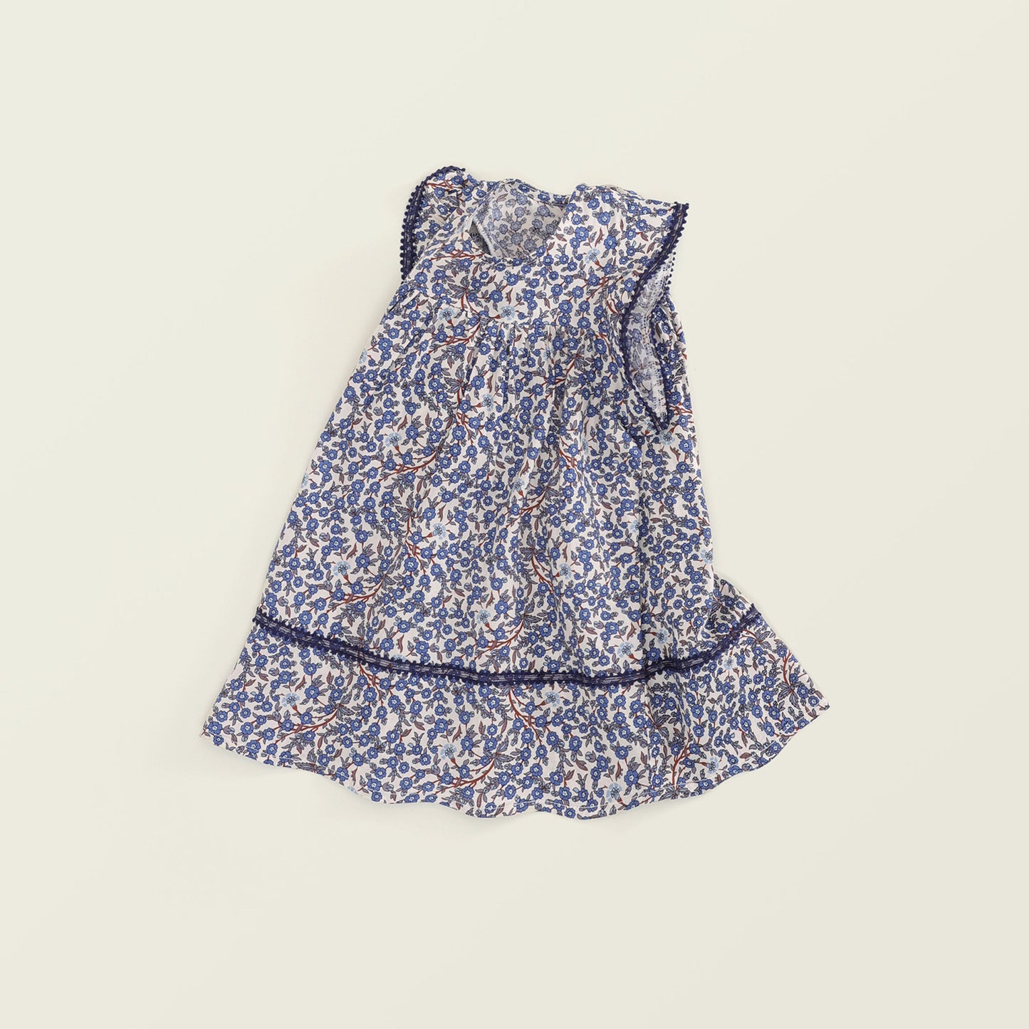 Girls Vintage Blue Flower Dress