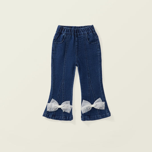 Girls Butterfly Flare Denim Pants