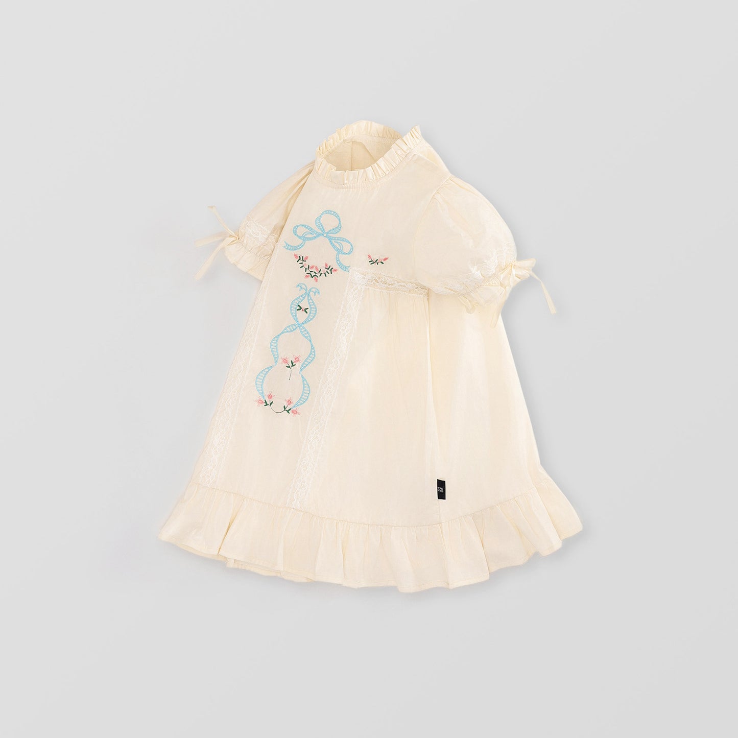 Girl Embroidered Bow Lace Dress