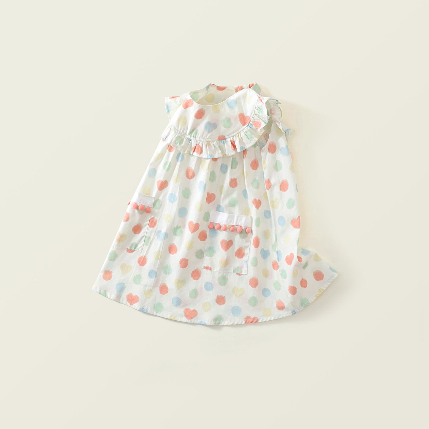 Girl's Colorful Polka Dot Sleeveless Dress
